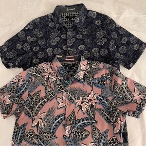 Ted Baker London SZ 5/XL Shirts Lot of 2 Short Sleeve Multicolor Cotton